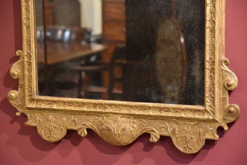 GEORGE I 18TH CENTURY PERIOD CARVED GESSO MIRROR - ADDITIONAL PHOTO 2