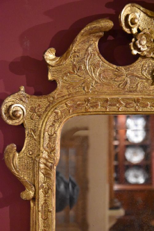GEORGE I 18TH CENTURY PERIOD CARVED GESSO MIRROR - ADDITIONAL PHOTO 4