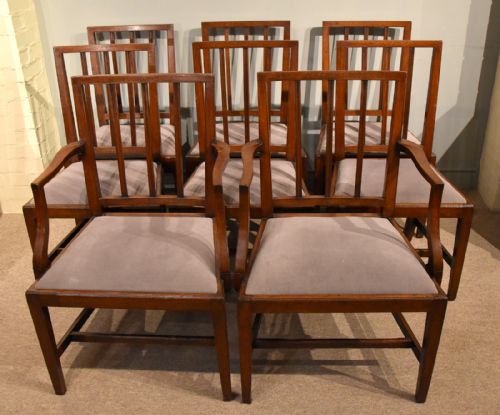 18th century sheraton set of eight dining chairs - CATEGORY: ANTIQUE CHAIRS - DATED 18TH CENTURY