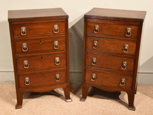 pair 19th century mahogany chest of drawers - CATEGORY: ANTIQUE CHEST OF DRAWERS - DATED 19TH CENTURY