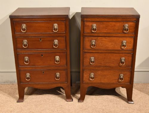 PAIR 19TH CENTURY MAHOGANY CHEST OF DRAWERS - ADDITIONAL PHOTO 1
