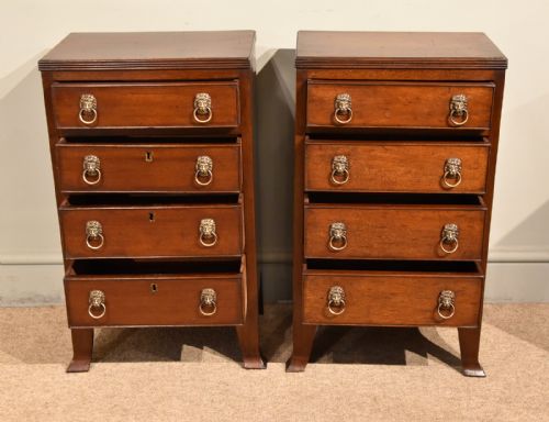 PAIR 19TH CENTURY MAHOGANY CHEST OF DRAWERS - ADDITIONAL PHOTO 2
