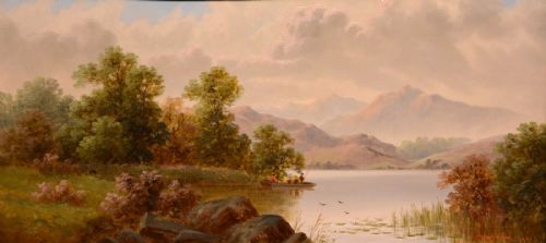 OIL PAINTING BY DANIEL H WINDER A QUIET SPOT FOR FISHING - ADDITIONAL PHOTO 1