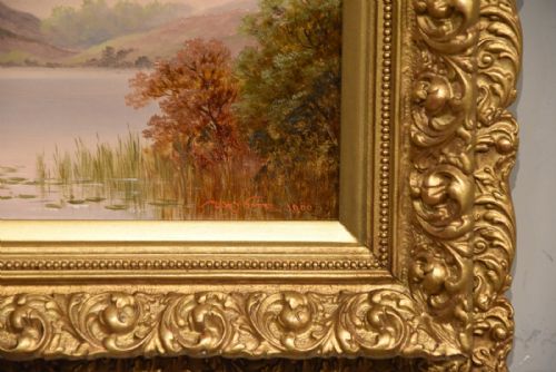 OIL PAINTING BY DANIEL H WINDER A QUIET SPOT FOR FISHING - ADDITIONAL PHOTO 3