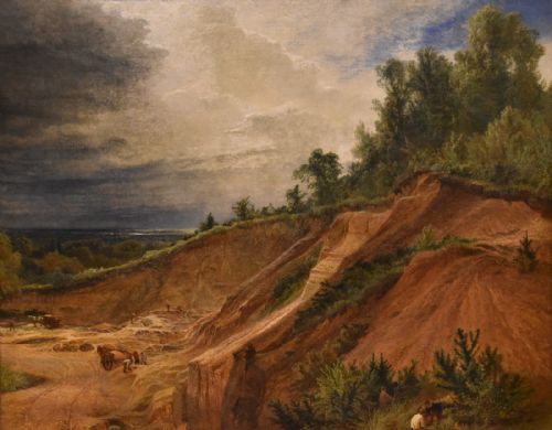 OIL PAINTING BY HENRY DAWSON CHERTSEY QUARRY - ADDITIONAL PHOTO 1