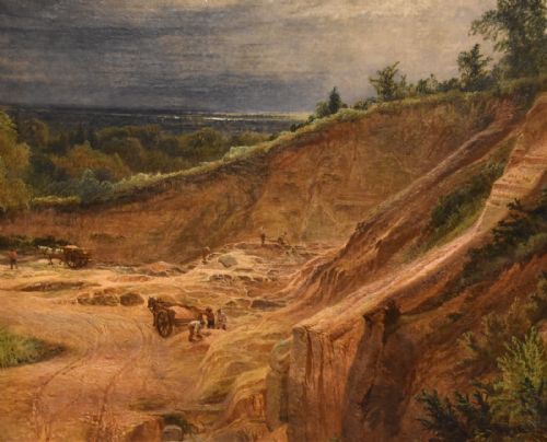 OIL PAINTING BY HENRY DAWSON CHERTSEY QUARRY - ADDITIONAL PHOTO 2