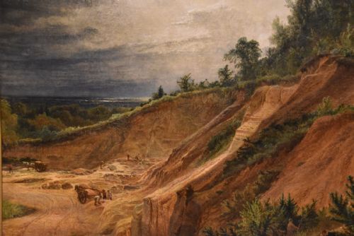 OIL PAINTING BY HENRY DAWSON CHERTSEY QUARRY - ADDITIONAL PHOTO 4