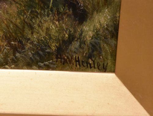 OIL PAINTING BY HENRY WILLIAM HENLEY A STREAM NEAR BUXTON - ADDITIONAL PHOTO 2