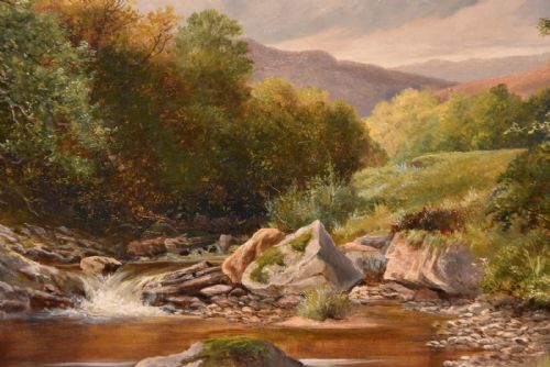 OIL PAINTING BY HENRY WILLIAM HENLEY A STREAM NEAR BUXTON - ADDITIONAL PHOTO 3