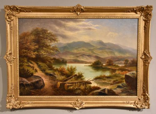 oil painting by edgar longstaffe a north welsh landscape - CATEGORY: ANTIQUE ART - DATED 19TH CENTURY