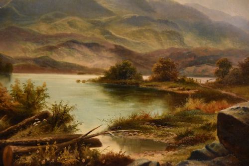 OIL PAINTING BY EDGAR LONGSTAFFE A NORTH WELSH LANDSCAPE - ADDITIONAL PHOTO 3