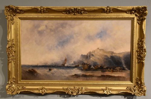 oil painting by william macalpine ruins of the old convent whitby - CATEGORY: ANTIQUE ART - DATED 19TH CENTURY
