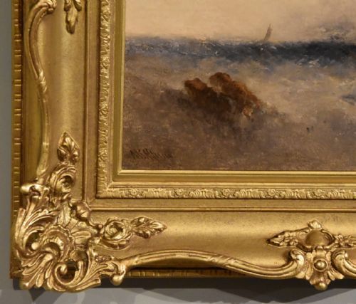 OIL PAINTING BY WILLIAM MACALPINE RUINS OF THE OLD CONVENT WHITBY - ADDITIONAL PHOTO 4