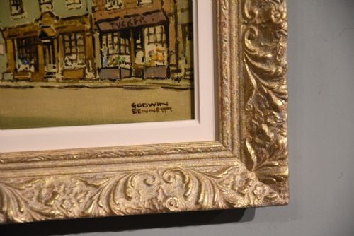 OIL PAINTING BY GODWIN BENNETT HIGH STREET WIMBORNE - ADDITIONAL PHOTO 3