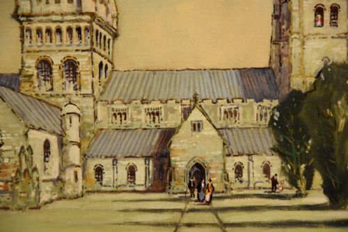 OIL PAINTING BY GODWIN BENNETT THE MINISTER WIMBORNE - ADDITIONAL PHOTO 2