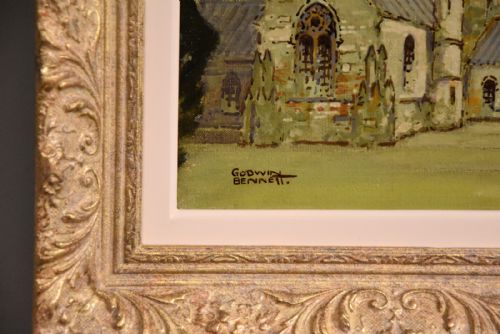OIL PAINTING BY GODWIN BENNETT THE MINISTER WIMBORNE - ADDITIONAL PHOTO 3