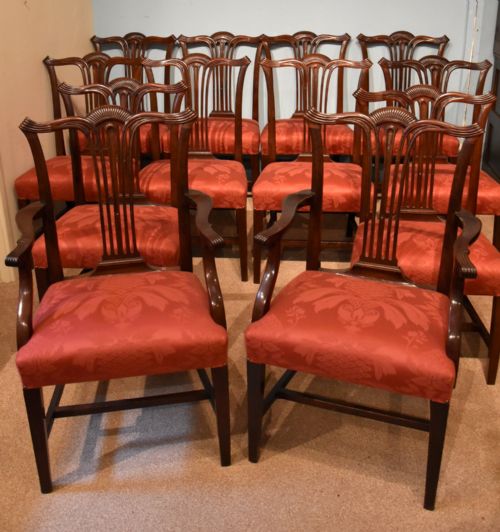 SET OF 12 TWELVE CHIPPENDALE DINING CHAIRS - ADDITIONAL PHOTO 1