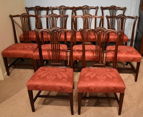 SET OF 12 TWELVE CHIPPENDALE DINING CHAIRS - ADDITIONAL PHOTO 2