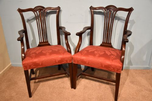 SET OF 12 TWELVE CHIPPENDALE DINING CHAIRS - ADDITIONAL PHOTO 8