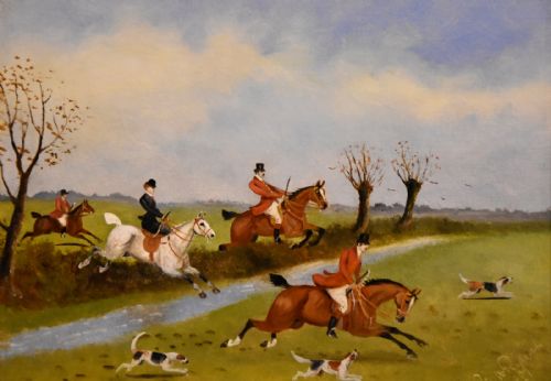 OIL PAINTING PAIR BY PHILIP H RIDEOUT TALLY HO - ADDITIONAL PHOTO 2