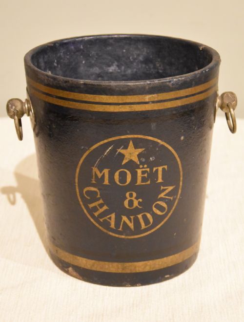 19th century papier mache moet chandon champagne bucket - CATEGORY: ANTIQUE MISCELLANEOUS - DATED 19TH CENTURY