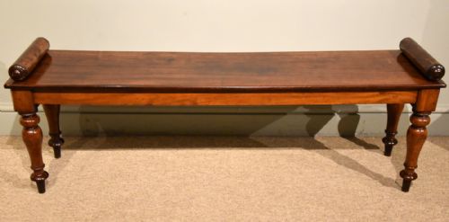 WILLIAM IV MAHOGANY HALL BENCH SEAT - ADDITIONAL PHOTO 1