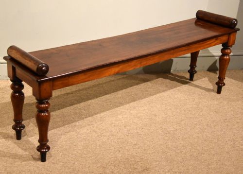 WILLIAM IV MAHOGANY HALL BENCH SEAT - ADDITIONAL PHOTO 2