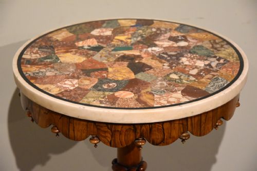 WILLIAM IV ROSEWOOD SPECIMEN MARBLE TOP TABLE - ADDITIONAL PHOTO 1