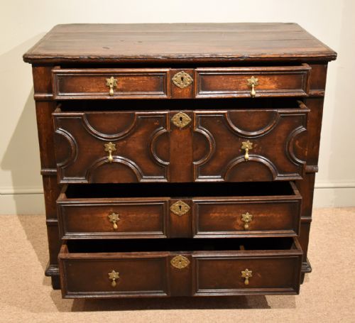 CHARLES II OAK CHEST OF DRAWERS - ADDITIONAL PHOTO 1