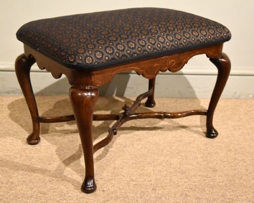 QUEEN ANNE PERIOD WALNUT PAIR OF FOOTSTOOLS - ADDITIONAL PHOTO 7