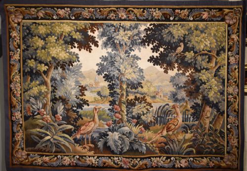 AUBUSSON VERDURE TAPESTRY WITH BIRDS AND FOLIAGE - ADDITIONAL PHOTO 1
