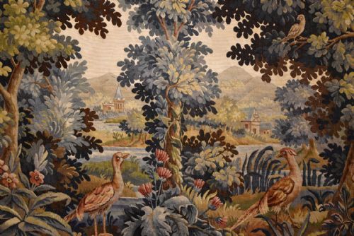 AUBUSSON VERDURE TAPESTRY WITH BIRDS AND FOLIAGE - ADDITIONAL PHOTO 2