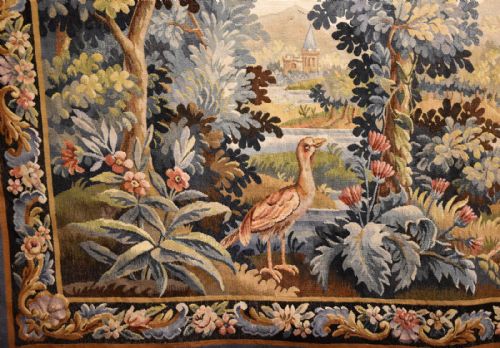 AUBUSSON VERDURE TAPESTRY WITH BIRDS AND FOLIAGE - ADDITIONAL PHOTO 3