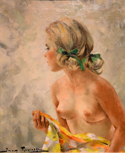 OIL PAINTING BY IGOR TALWINSKL ASH BLONDE MODEL NUDE STUDY - ADDITIONAL PHOTO 1
