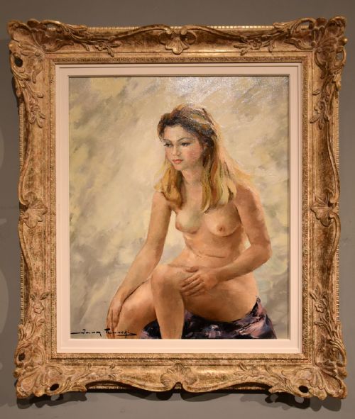 oil painting by igor talwinski nude study blonde mode seated - CATEGORY: ANTIQUE ART - DATED 1950