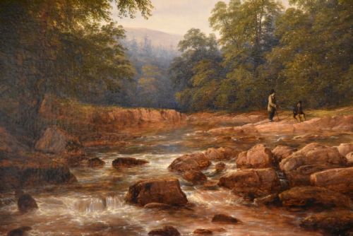 OIL PAINTING BY THOMAS BAKER ON THE USK - ADDITIONAL PHOTO 2