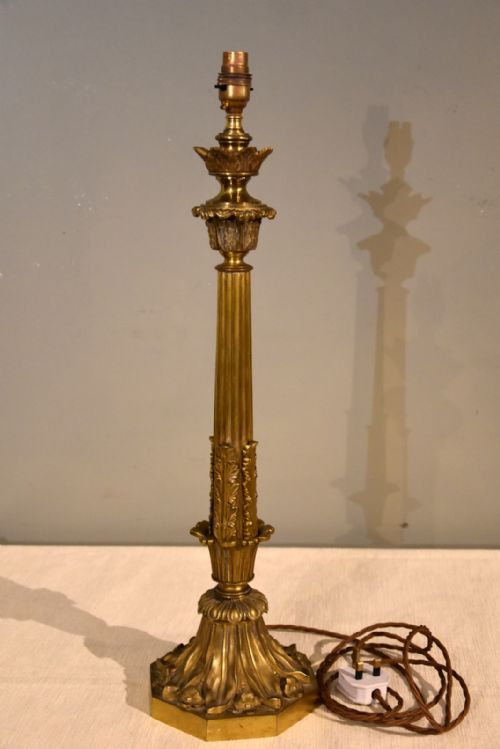 19th century ormolu bronze lamp base - CATEGORY: ANTIQUE LIGHTING - DATED 19TH CENTURY