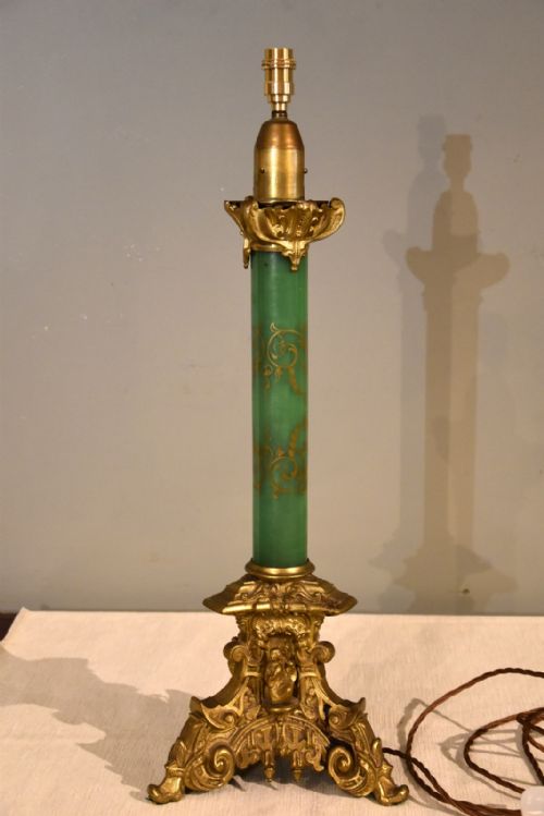 mid 19th century 'palmer's patent' glass ormolu lamp - CATEGORY: ANTIQUE LIGHTING - DATED 19TH CENTURY