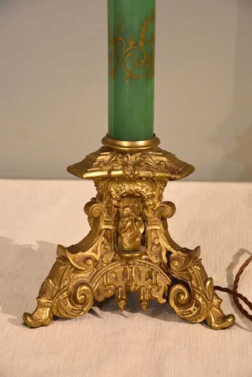 MID 19TH CENTURY 'PALMER'S PATENT' GLASS ORMOLU LAMP - ADDITIONAL PHOTO 1