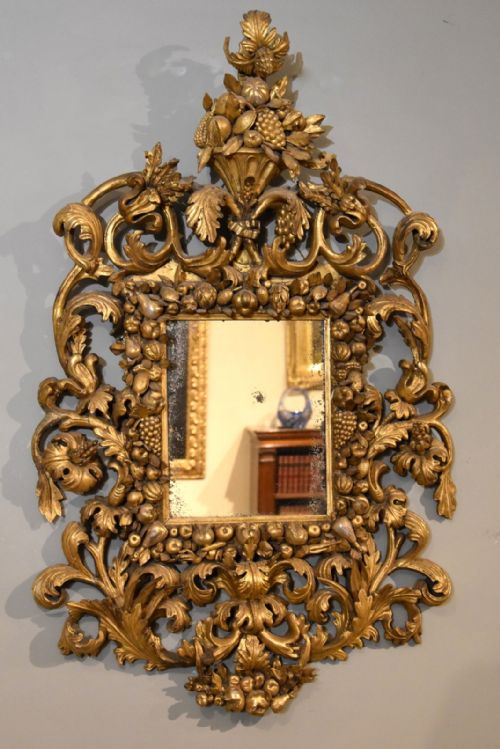 17th century tuscan wall mirror - CATEGORY: ANTIQUE MIRRORS - DATED 17TH CENTURY