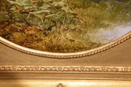 OIL PAINTING PAIR BY EDWIN TAYLOR AN OLD MILL ON THE LOWTHER - ADDITIONAL PHOTO 1