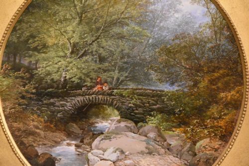 OIL PAINTING PAIR BY EDWIN TAYLOR AN OLD MILL ON THE LOWTHER - ADDITIONAL PHOTO 3