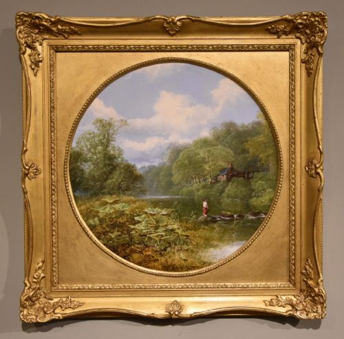 OIL PAINTING PAIR BY EDWIN TAYLOR AN OLD MILL ON THE LOWTHER - ADDITIONAL PHOTO 4