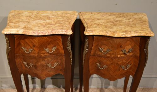 FRENCH BEDSIDE CABINETS MARBLE TOPS - ADDITIONAL PHOTO 5