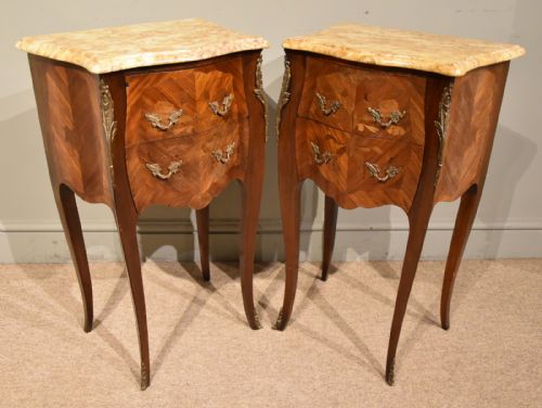FRENCH BEDSIDE CABINETS MARBLE TOPS - ADDITIONAL PHOTO 6