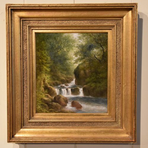 OIL PAINTING PAIR BY WILLIAM WARD GILL FALLS AT THE HEAD OF LOCH LOMOND - ADDITIONAL PHOTO 1