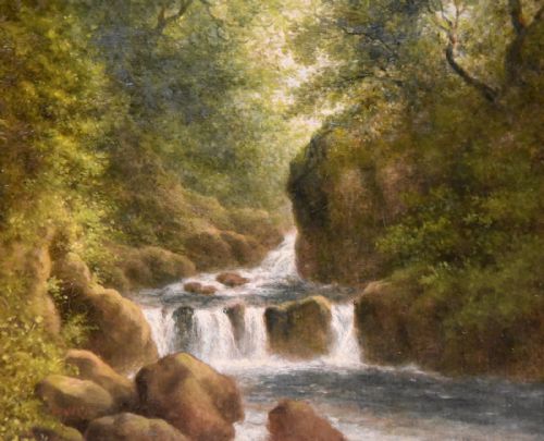 OIL PAINTING PAIR BY WILLIAM WARD GILL FALLS AT THE HEAD OF LOCH LOMOND - ADDITIONAL PHOTO 2