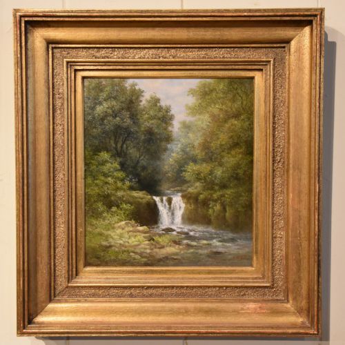 OIL PAINTING PAIR BY WILLIAM WARD GILL FALLS AT THE HEAD OF LOCH LOMOND - ADDITIONAL PHOTO 3