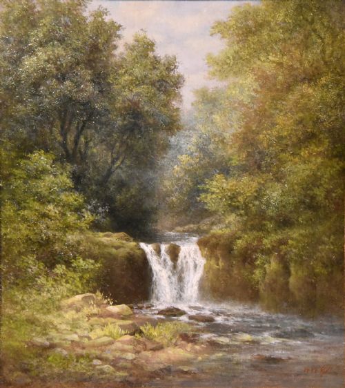 OIL PAINTING PAIR BY WILLIAM WARD GILL FALLS AT THE HEAD OF LOCH LOMOND - ADDITIONAL PHOTO 4