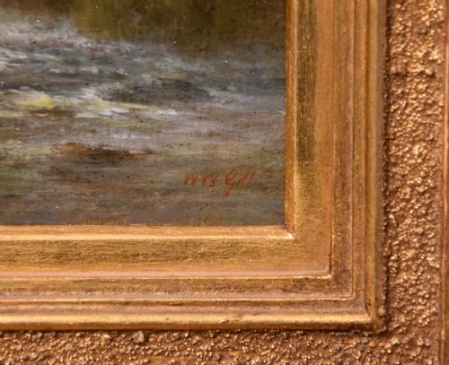 OIL PAINTING PAIR BY WILLIAM WARD GILL FALLS AT THE HEAD OF LOCH LOMOND - ADDITIONAL PHOTO 5